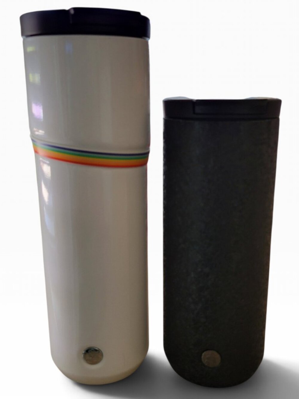Starbucks 2020 Pride Rainbow & Black Ice Frost Crackle Tumbler Set (16 oz & 12 o